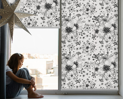 Blackout roller blind for window Drawn flower