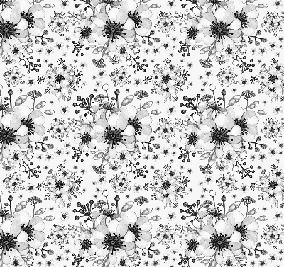 Blackout roller blind for window Drawn flower