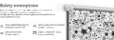 Blackout roller blind for window Drawn flower