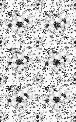 Blackout roller blind for window Drawn flower