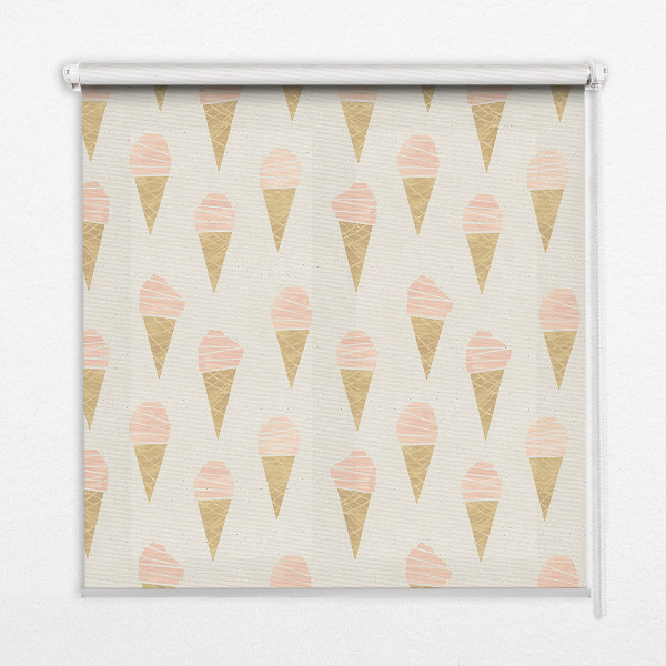 Fabric roller blind for window Ice-cream