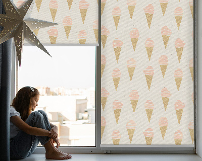 Fabric roller blind for window Ice-cream