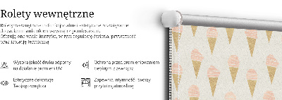Fabric roller blind for window Ice-cream