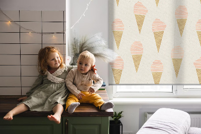 Fabric roller blind for window Ice-cream