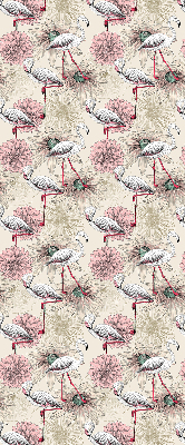 Blackout roller blind White flamingos
