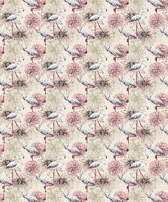 Blackout roller blind White flamingos
