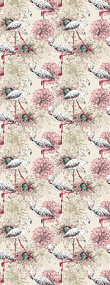 Blackout roller blind White flamingos