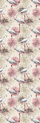 Blackout roller blind White flamingos
