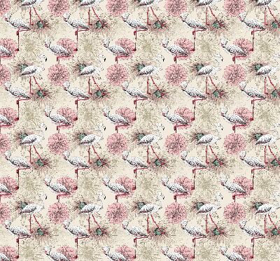 Blackout roller blind White flamingos