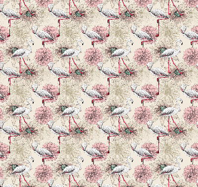 Blackout roller blind White flamingos