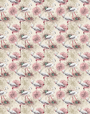 Blackout roller blind White flamingos