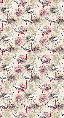 Blackout roller blind White flamingos