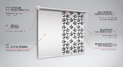 Blackout roller blind for window Black ravens