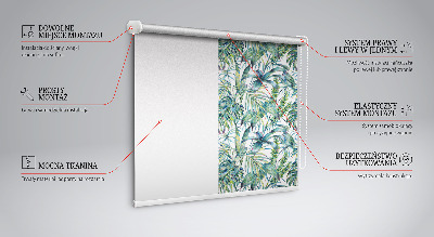 Blackout roller blind Tropical leaves