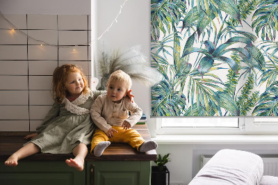 Blackout roller blind Tropical leaves