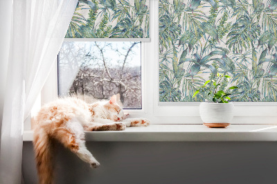 Blackout roller blind Tropical leaves