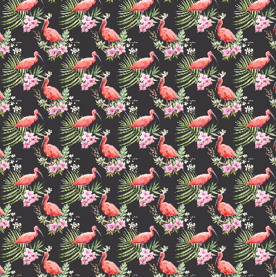 Fabric roller blind for window Flamingos on plants