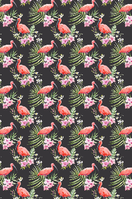 Fabric roller blind for window Flamingos on plants