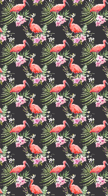 Fabric roller blind for window Flamingos on plants