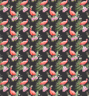 Fabric roller blind for window Flamingos on plants