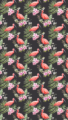 Fabric roller blind for window Flamingos on plants