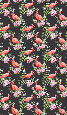 Fabric roller blind for window Flamingos on plants