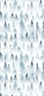 Fabric roller blind for window Forest in the fog