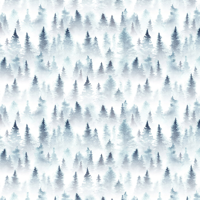 Fabric roller blind for window Forest in the fog