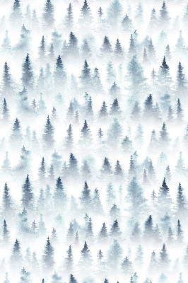 Fabric roller blind for window Forest in the fog