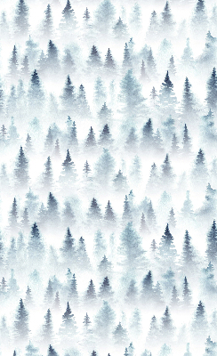 Fabric roller blind for window Forest in the fog