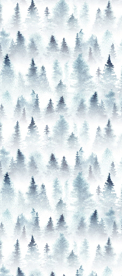 Fabric roller blind for window Forest in the fog