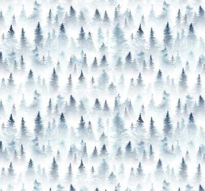Fabric roller blind for window Forest in the fog