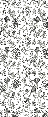 Blackout roller blind Drawn birds and plants