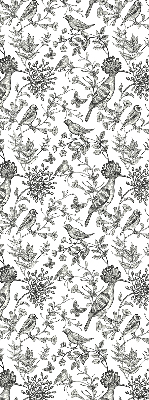 Blackout roller blind Drawn birds and plants