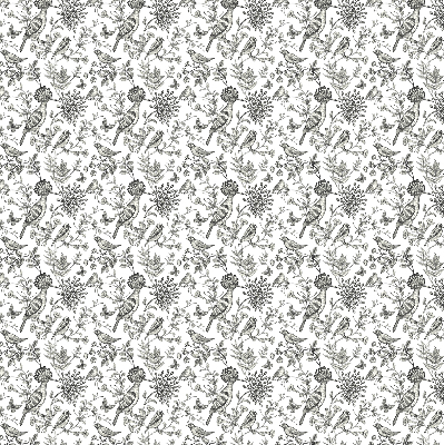 Blackout roller blind Drawn birds and plants