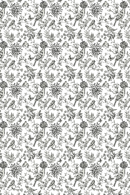 Blackout roller blind Drawn birds and plants