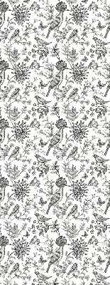 Blackout roller blind Drawn birds and plants