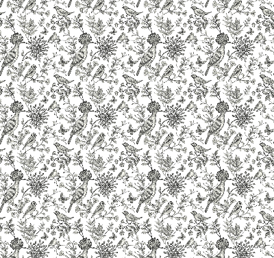 Blackout roller blind Drawn birds and plants