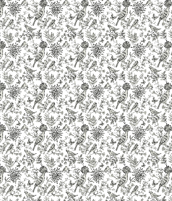 Blackout roller blind Drawn birds and plants