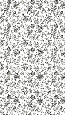 Blackout roller blind Drawn birds and plants