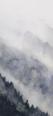 Blackout roller blind for window Misty mountains