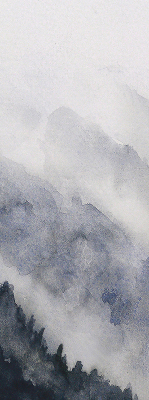 Blackout roller blind for window Misty mountains