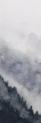 Blackout roller blind for window Misty mountains