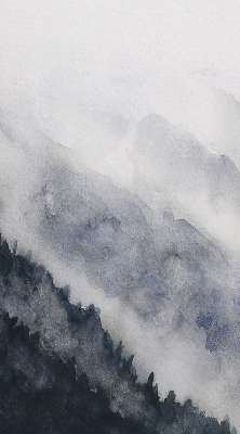 Blackout roller blind for window Misty mountains