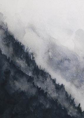 Blackout roller blind for window Misty mountains