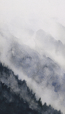 Blackout roller blind for window Misty mountains