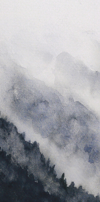 Blackout roller blind for window Misty mountains