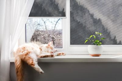 Blackout roller blind for window Misty mountains