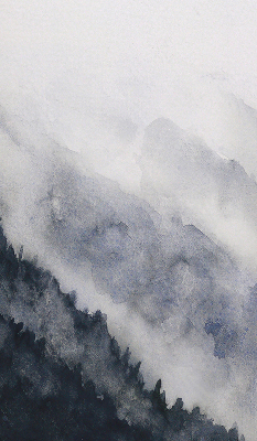 Blackout roller blind for window Misty mountains