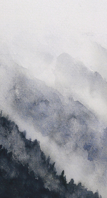 Blackout roller blind for window Misty mountains